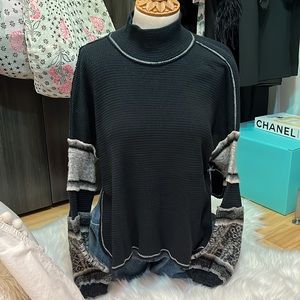 FP cropped thermal with side slits and fun sleeves!